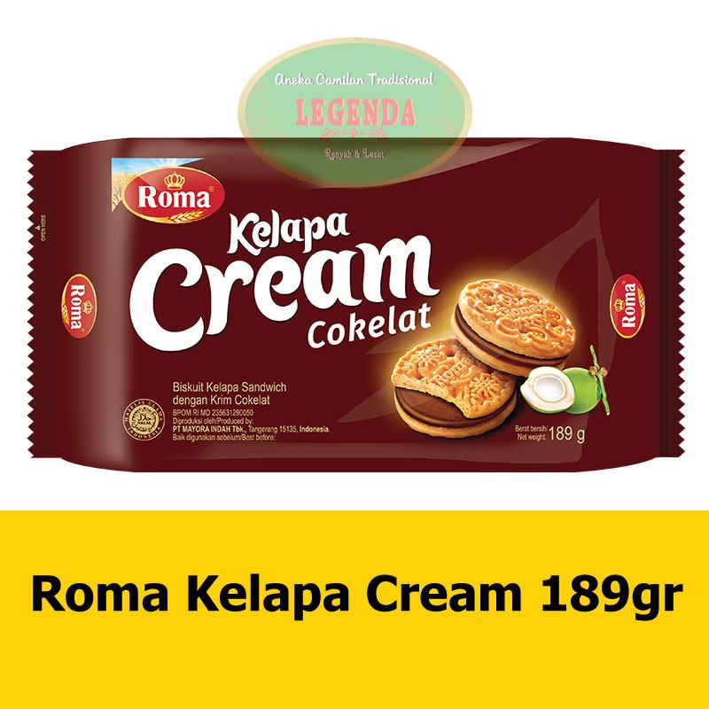 Jual Roma Kelapa Cream Coklat 189 Gram | Shopee Indonesia