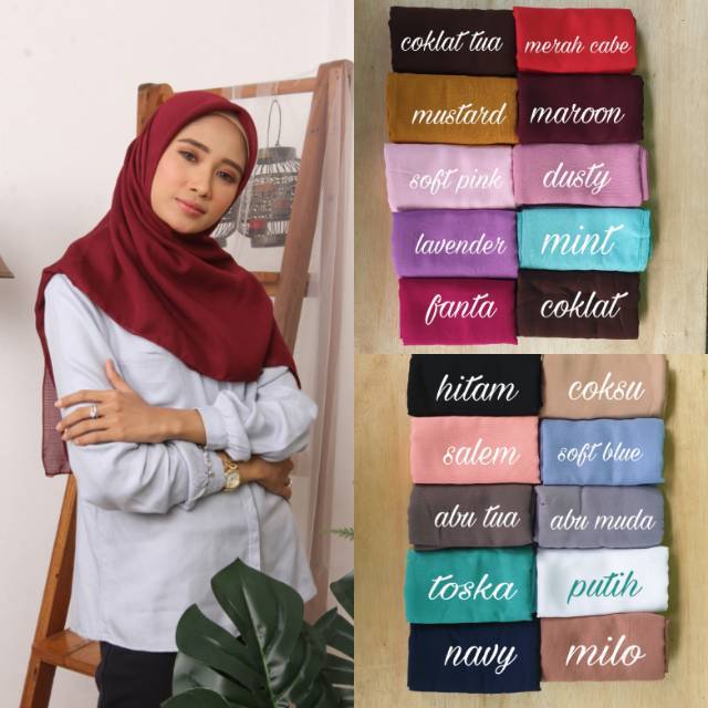 Hijab cornskin 115x115 premium segi empat jilbab corn skin Shopee