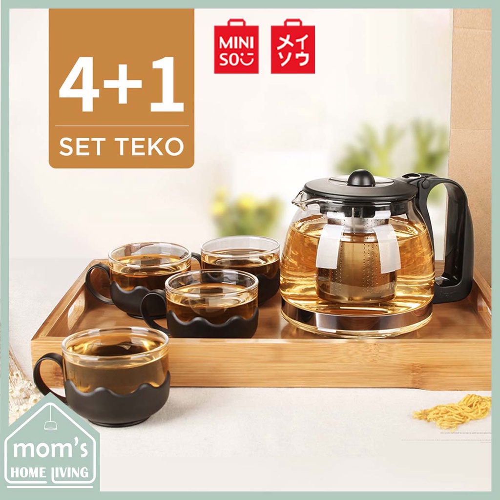 Jual (PACKING KAYU) MINISO Teko Teapot Set Teh Sederhana 5pcs/set Teh