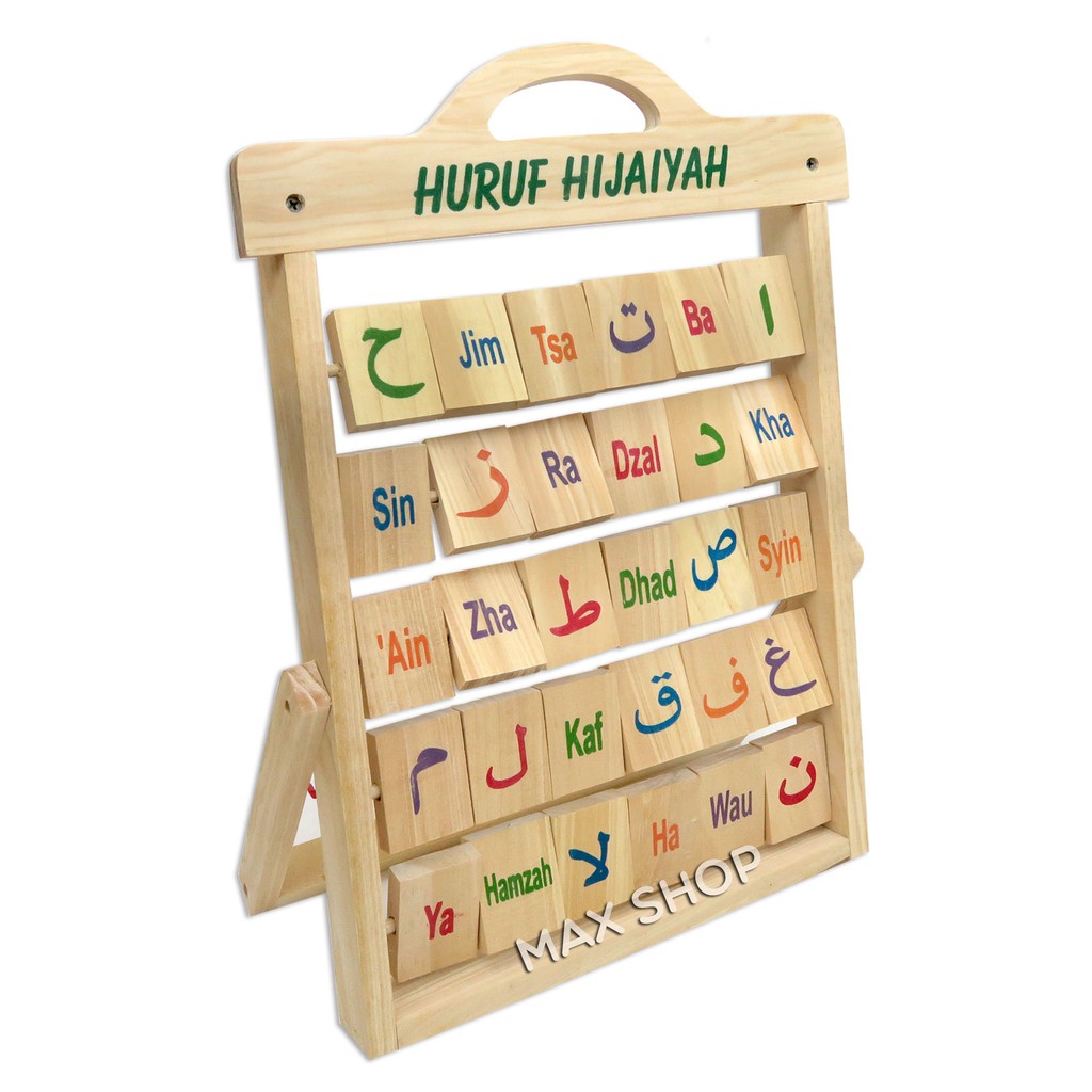 Jual Mainan Kayu Huruf Hijaiyah Berdiri - Mainan Edukasi Anak Huruf Arab | Shopee Indonesia