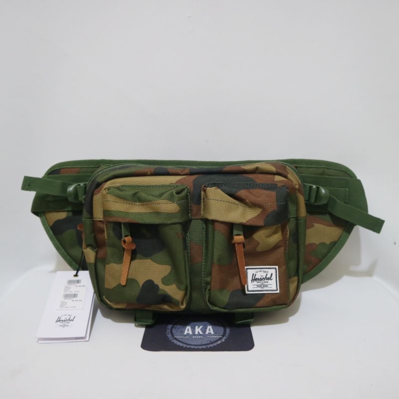 Jual Tas Herschel Eighteen Hip Pack Woodland Camo Green Sling Waist Bag