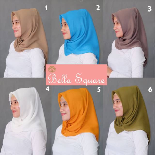 Bahan Jilbab Bella Square Voal Motif