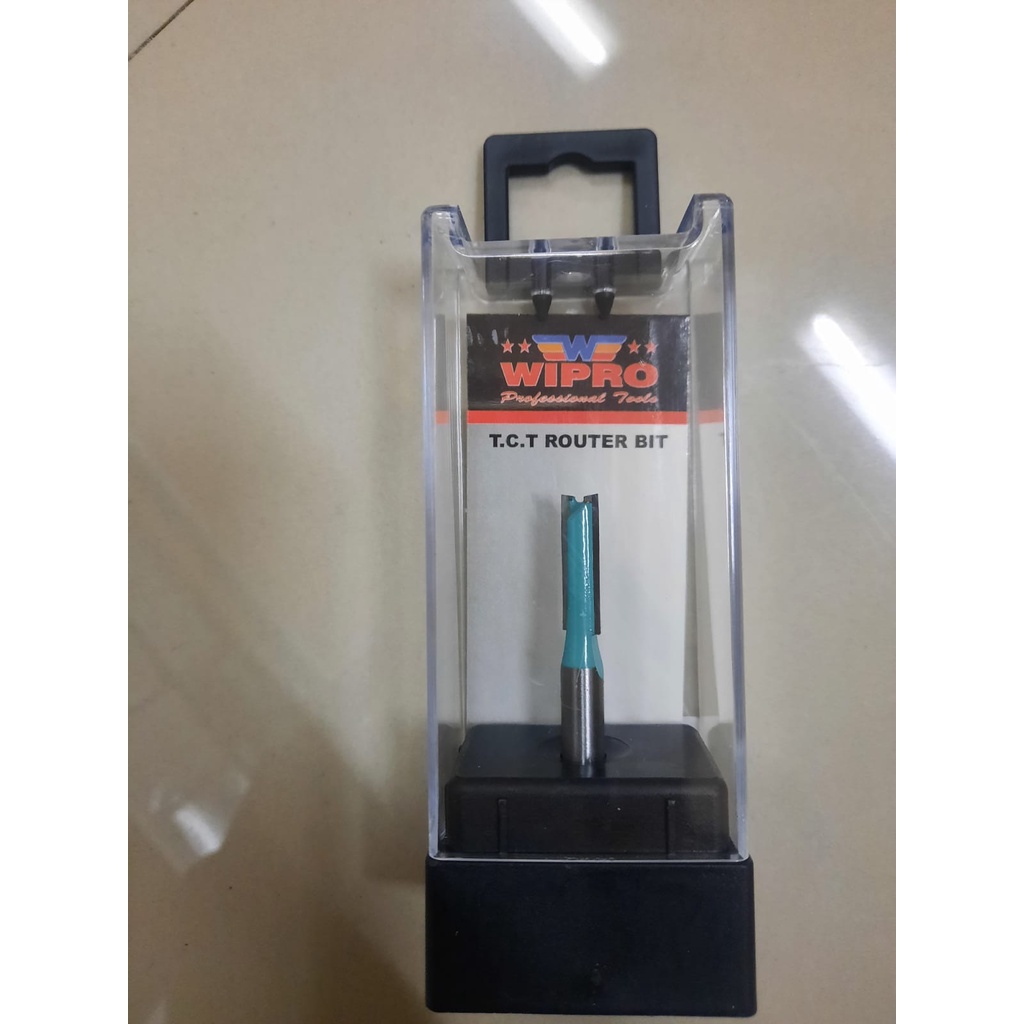 Jual Wipro Mata Router Trimmer Straight Bit 1/4 x 6mm Double Blade