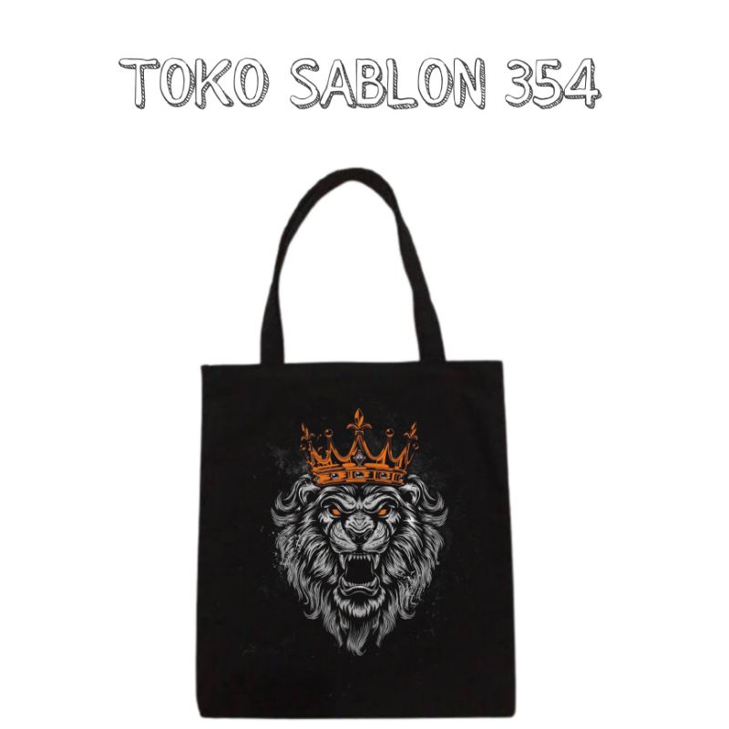 Jual Tote bag SINGA logo SINGA RAJA gambar totebag resleting logo musik