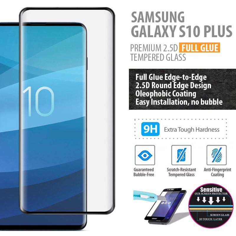 Jual Samsung Galaxy S10 Plus - Premium 3D Curved Full Tempered Glass Screen Protector Antigores | Shopee Indonesia