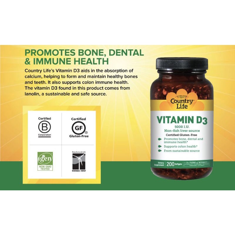 Jual Country Life Vitamin D3 125 mcg (5000iu) Shopee Indonesia