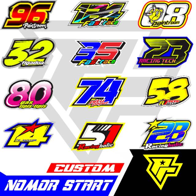 Jual Sticker Stiker Nomor Start Custom (Minimal Checkout 10Pcs) | Shopee Indonesia