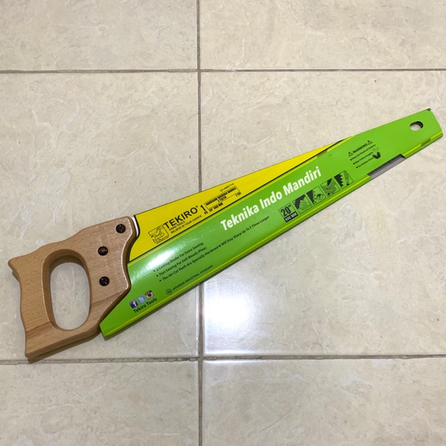TEKIRO Gergaji Tangan 2 Mata GAGANG KAYU 20” / Gergaji Belah 20 inch GAGANG KAYU Shopee Indonesia