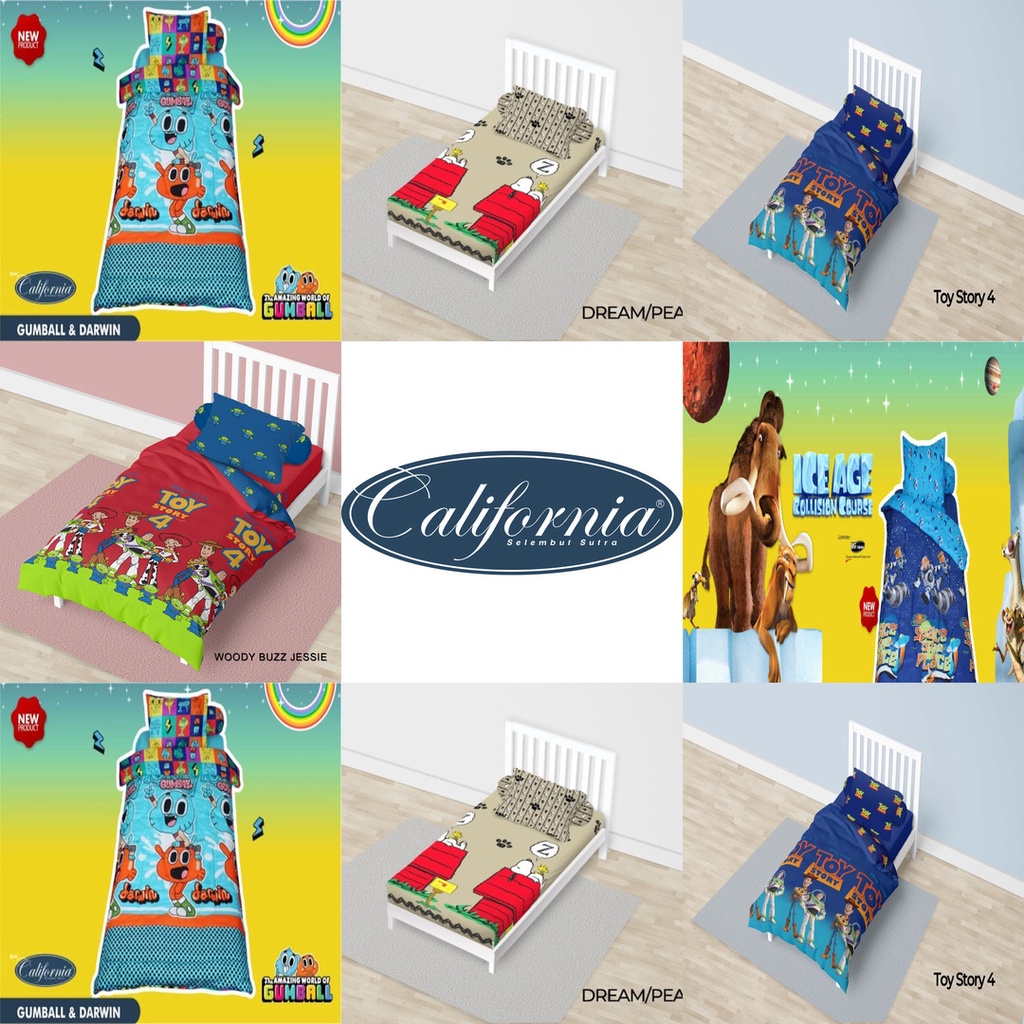 Jual Sprei California 120 Gumball Darwin, Peanuts Dream, Toy Story 4