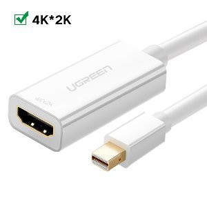 Jual Ugreen High Quality Mini Displayport Thunderbolt 2 0 To Hdmi Adapter Cable 4K 18Cm White Murah | Shopee Indonesia