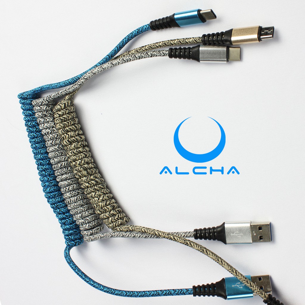 ALCHA RETRO CABLE USB TYPE C COILED MECHANICAL KEYBOARD KABEL COIL