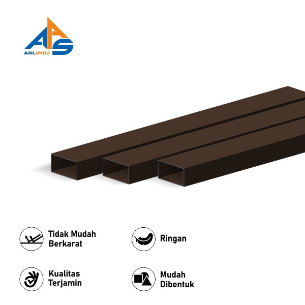 Jual Alexindo Kotak Aluminium Warna Coklat 1X1" X 0.9Mm X 6M - Arlindo | Shopee Indonesia