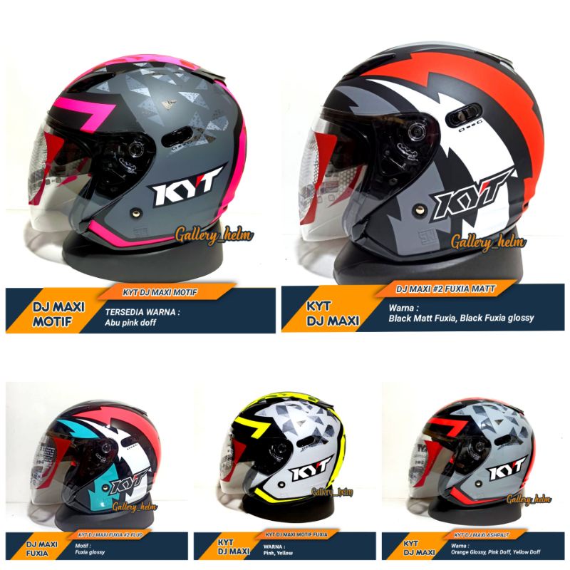 Jual HELM KYT TERBARU HELM KYT DJ MAXI MOTIF FLORENCE ABU PINK DOFF