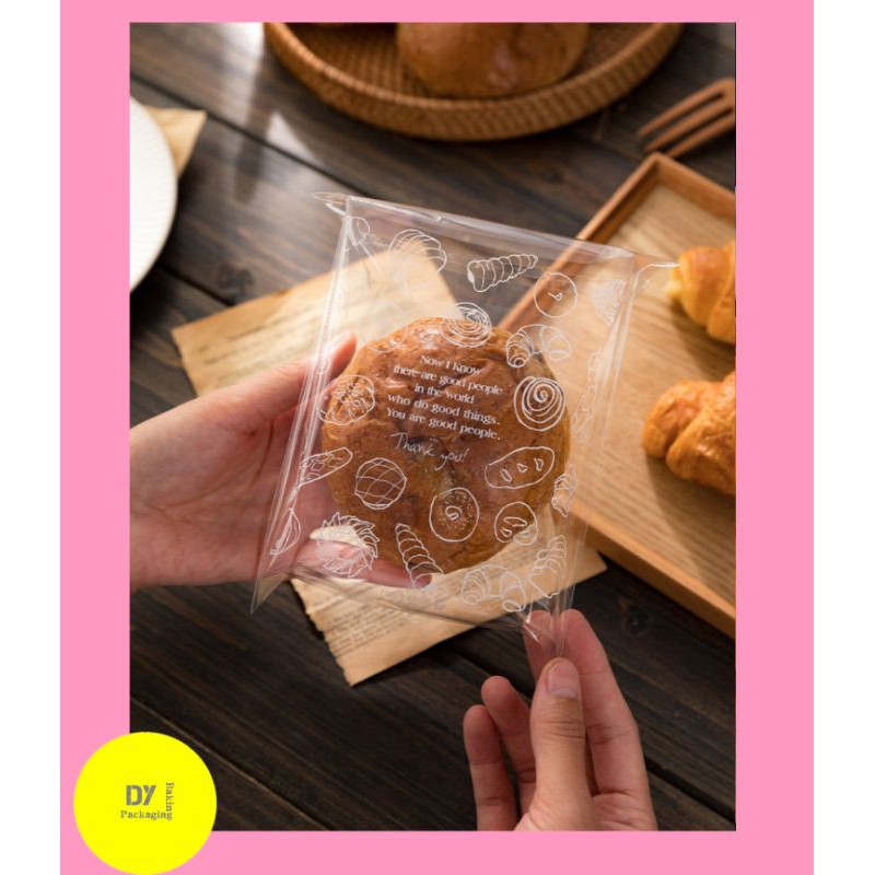 Plastik roti donat lucu kemasan packing lucu 15x18+3 1611 10piece