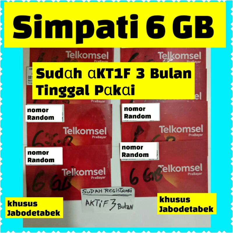 Simpati 6GB AKTIF MURAH (nomor Random) | Shopee Indonesia