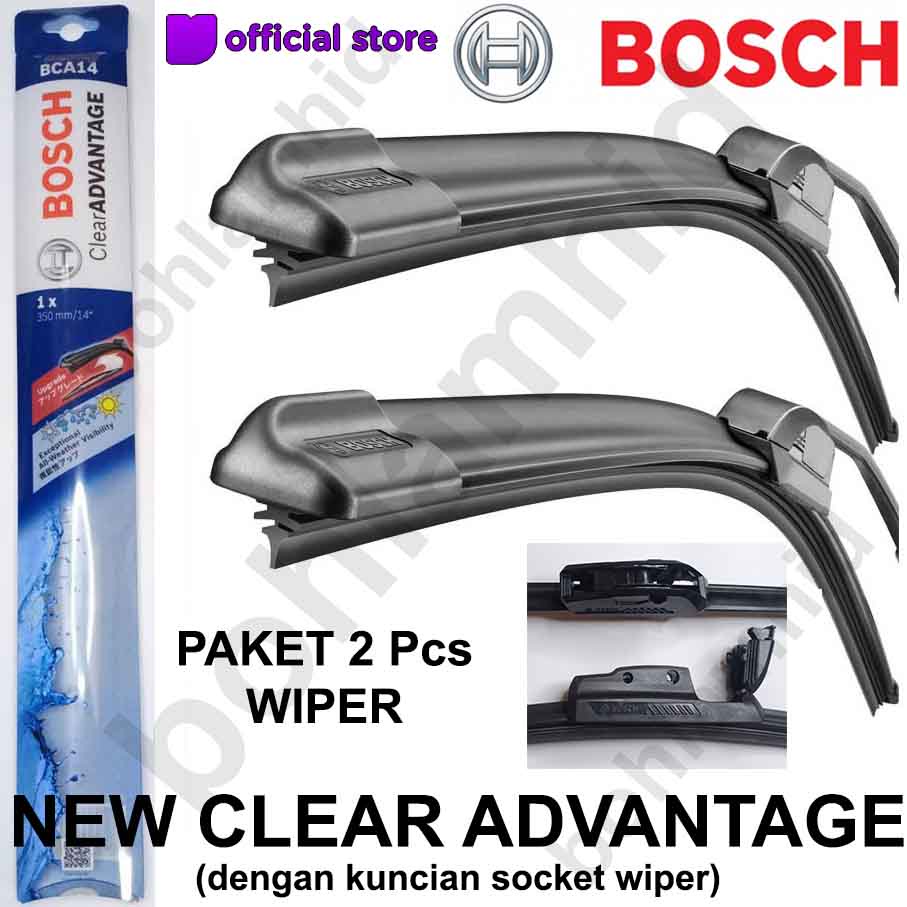 Jual WIPER BOSCH CLEAR ADVANTAGE FRAMELESS PAJERO SPORT 2Pcs (knkr
