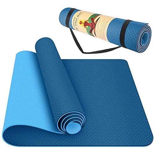Jual TERLENGKAP BONUS TAS !! Matras yoga TPE NBR/Yoga Mat/alas olahraga tebal anti licin , 2