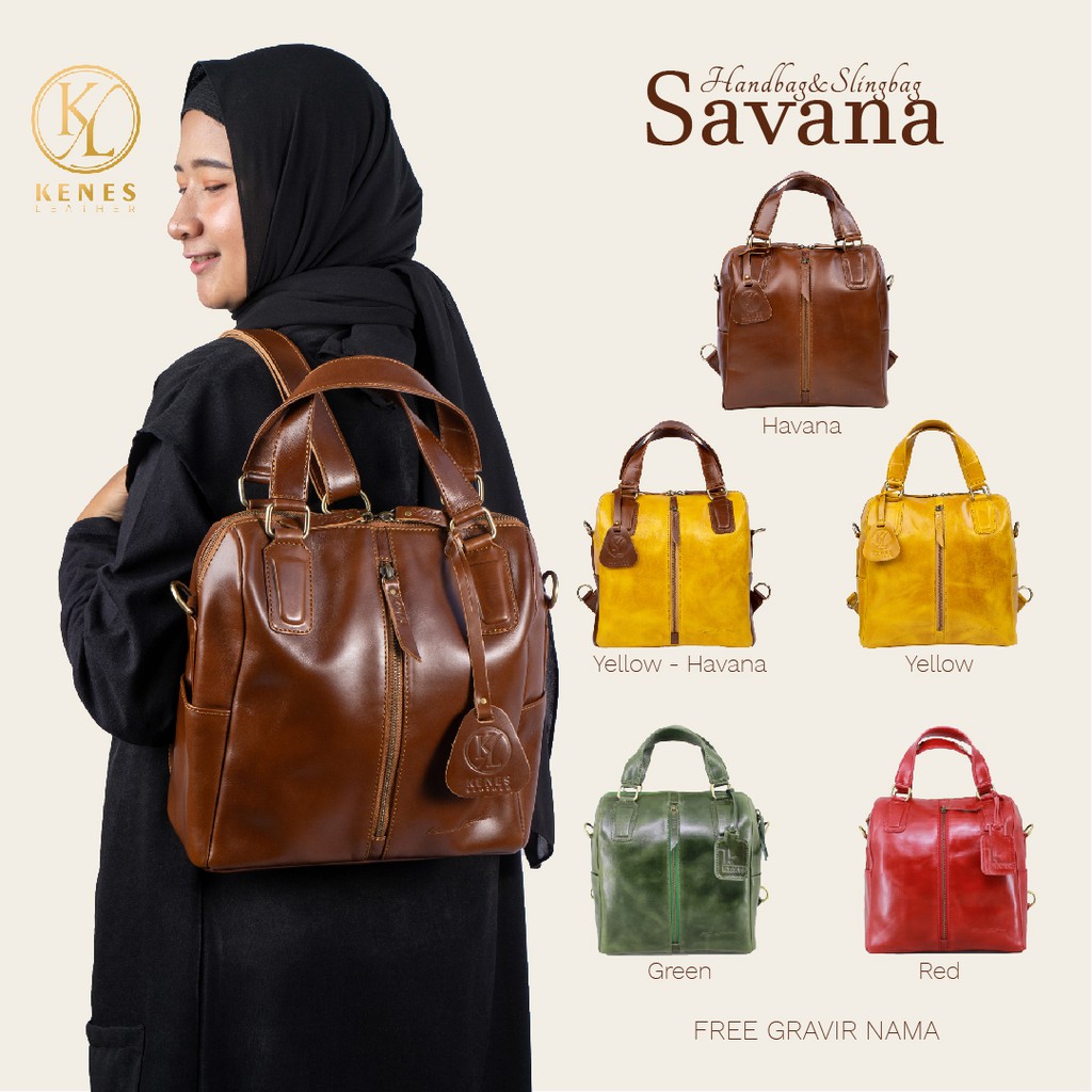 Tas Ransel 3-in-1 Wanita Kulit Asli Savannah Pullup Kanes