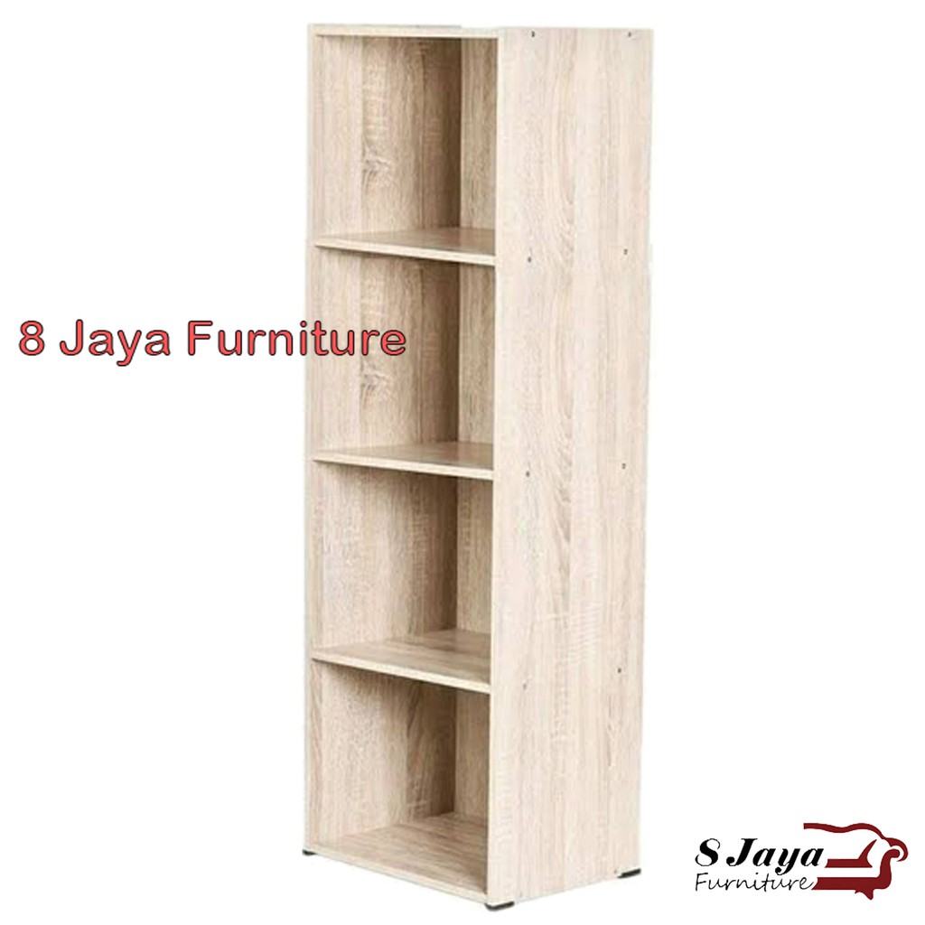 Rak Buku Lemari Serbaguna Kayu 4 Susun Dokumen Kantor