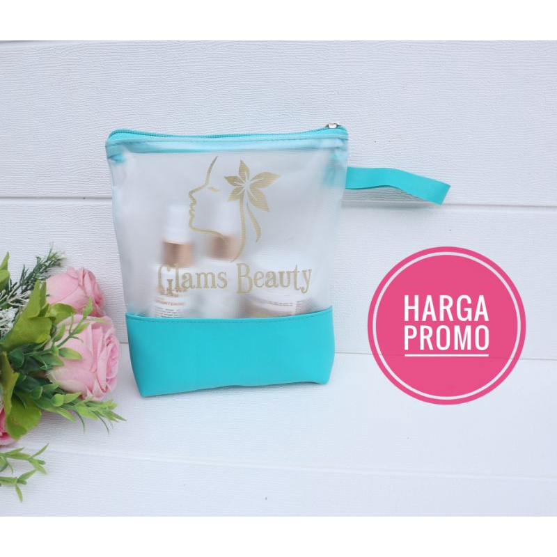 Jual (Minimal order 100 pcs) * POUCH BURAM KOMBINASI VINIL 17X18 CM