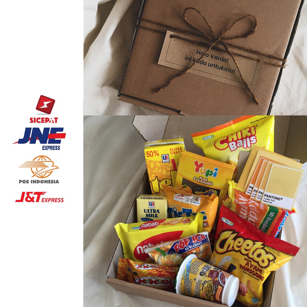 SNACK BOX Ungu Kuning Biru / HAMPERS WISUDA / HADIAH KADO