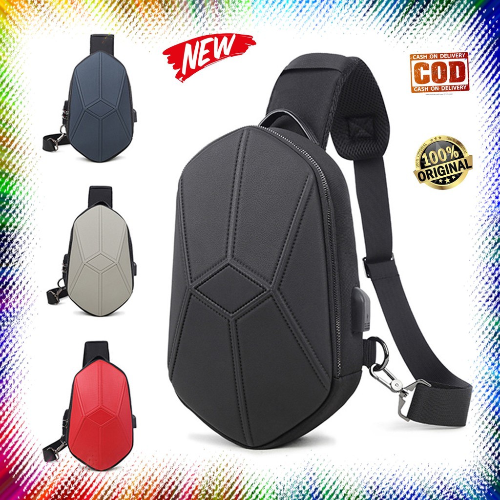 Tas Selempang Slingbag Usb Padlock Tas Pria Slempang Laki2 KerenTerbaru 2021 Aliencross 1818