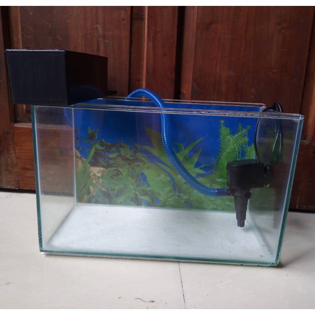 Aquarium ukuran 40cm x 20cm x 25cm dan mesin komplit small. Tinggal colok.  | Shopee Indonesia