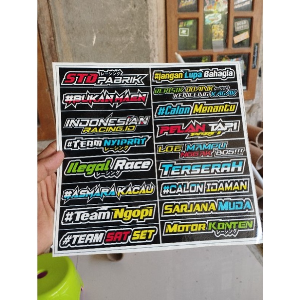Jual Stiker Pack Kata Kata Racing Viral Stiker Kata Kata Racing Terbaru