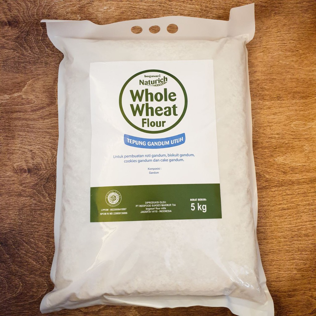 Tepung Gandum Utuh Whole Wheat Flour (WWF) REPACK 1 KG / Bogasari Naturich  | Shopee Indonesia