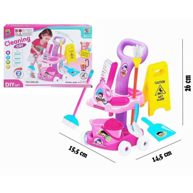 Jual Mainan Anak Perempuan Alat Kebersihan Sapu Sapuan Dan Pel Little Helper Cleaning Set | Shopee Indonesia