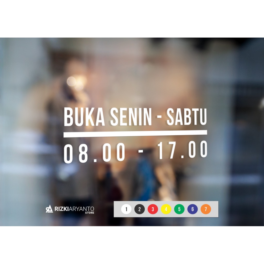 Stiker Kaca Label Sign Tanda Buka Tutup / Open Closed Toko