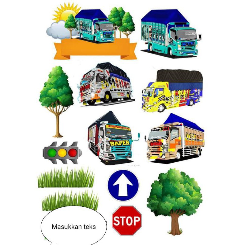 Jual Toper Hiasan Kue Ulang tahun Truk Oleng Indonesia