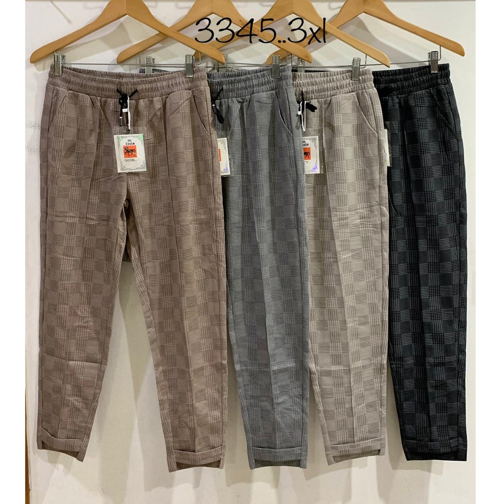 celana zara wanita motif kotak bahan soft suede import Rd ukuran allsize fit 3xl Shopee Indonesia