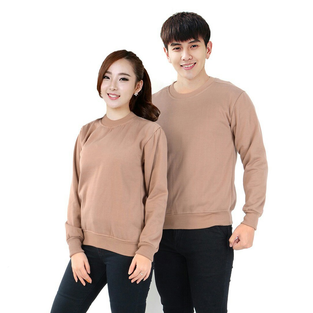 Jual Basic Sweater Coklat Mocca Size M-Xxl | Shopee Indonesia