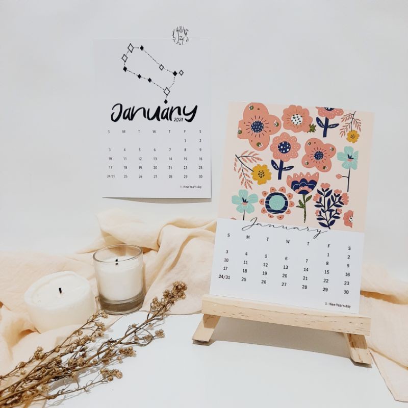Kalender Aesthetic 2022 size A5 Shopee Indonesia