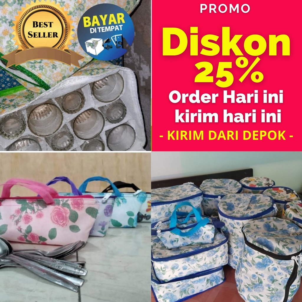 Tempat Piring / tas piring / tempat piring anti debu / sarung piring Shopee Indonesia