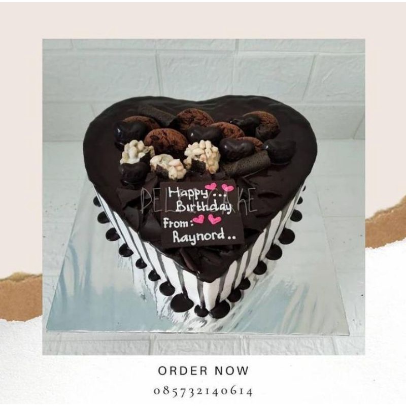 Jual Kue Ultah Love Full Coklat | Shopee Indonesia