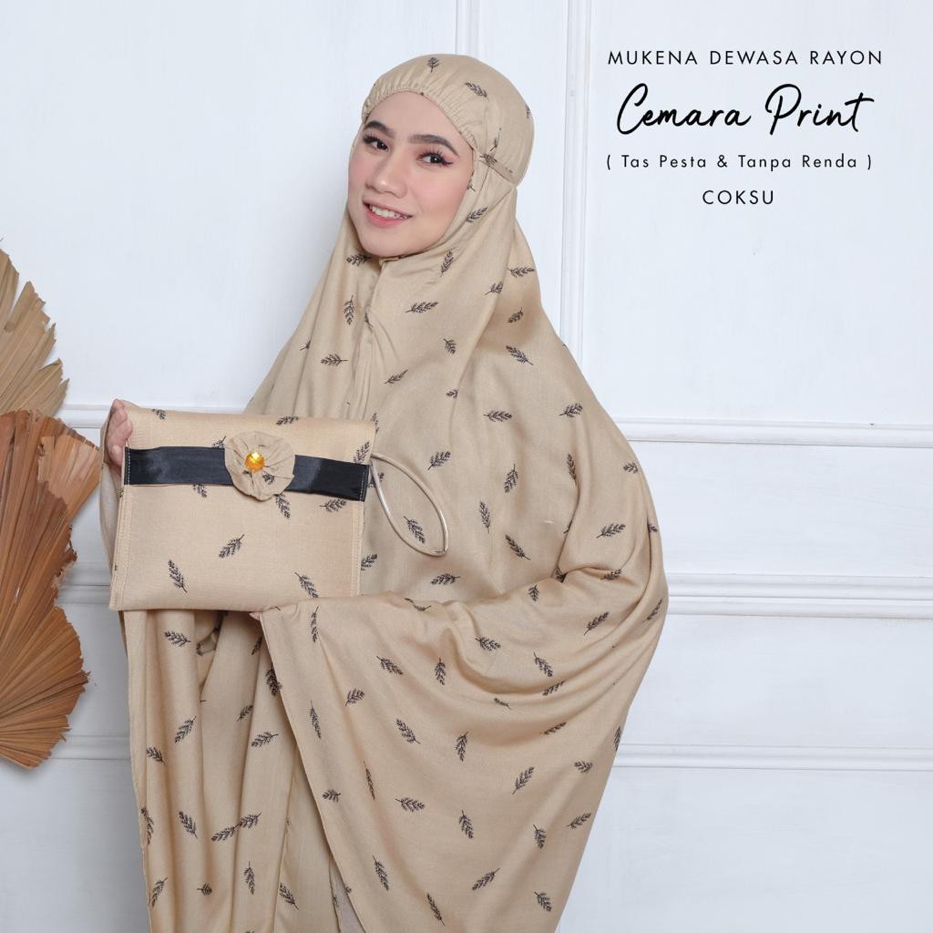 MUKENA DEWASA RAYON CEMARA PRINT TAS PESTA Shopee Indonesia