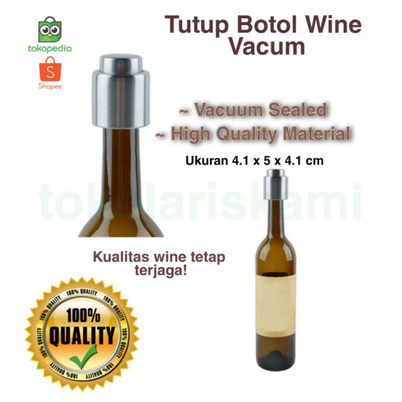 Tutup botol wine vacuum sealed kedap udara vakum awet berkualitas | Shopee  Indonesia