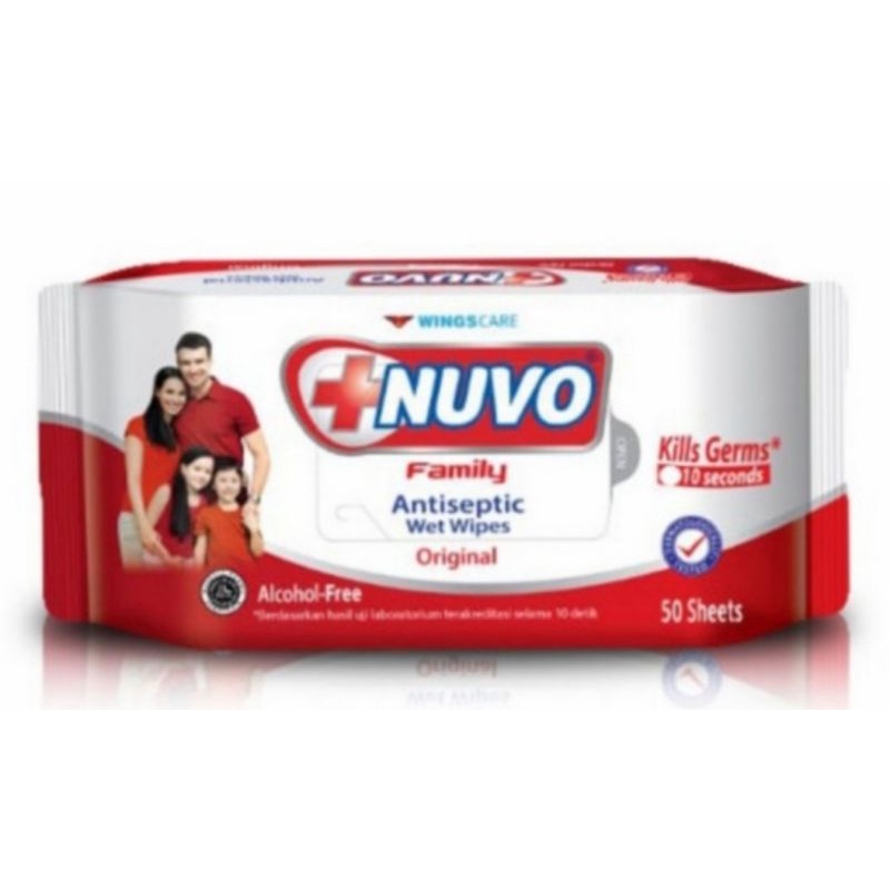 Jual nuvo antiseptic wet wipes 50sheets Indonesia