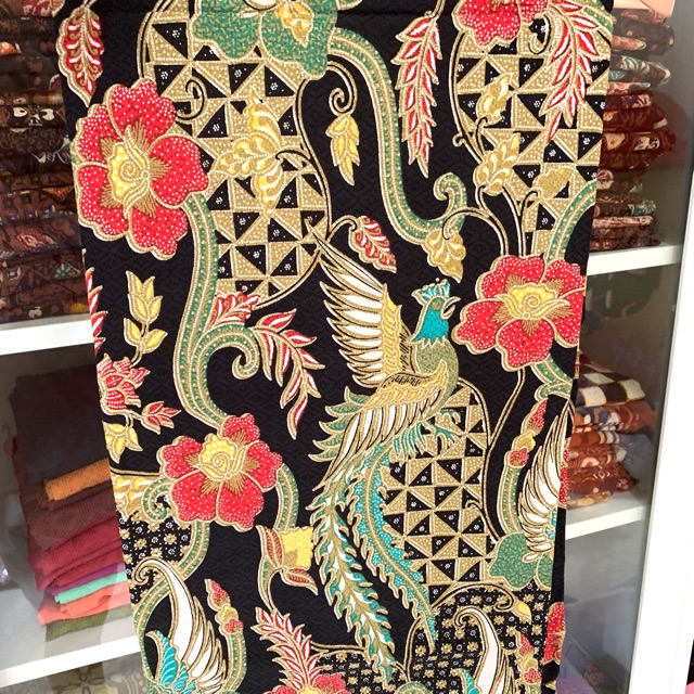 Batik Dolbi Dolby Dobi Doby Dobby Kain Seragam Merah Hitam Burung