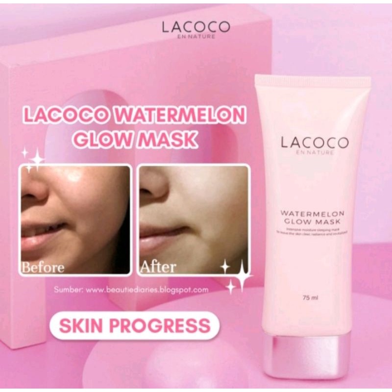 Jual Lacoco watermelon glow mask//Sleeping mask (WGMASK) Shopee Indonesia
