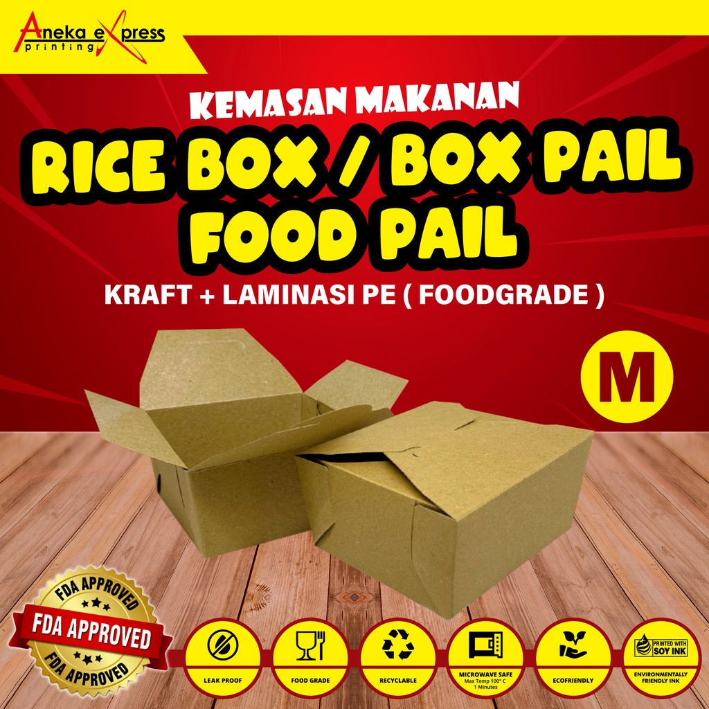 Jual Box Pail Size M Food Grade Laminasi PE Paper Lunch Box Model Box