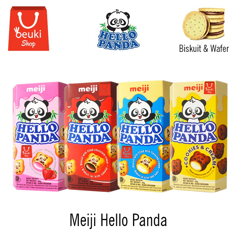 Hello Panda Aneka Rasa Biskuit Bentuk Panda Mini Isi Krim Susu Aneka Rasa -  45gr | Shopee Indonesia