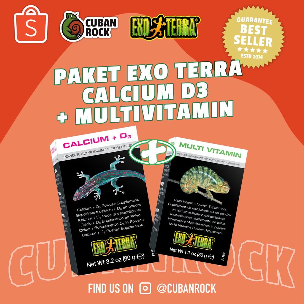 Jual Paket Calcium + d3 dan Multivitamin Exo Terra Exoterra Suplemen