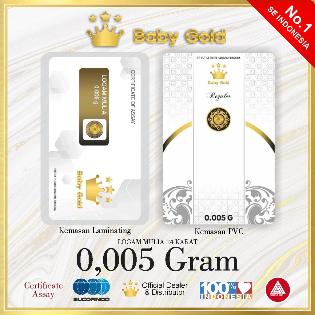 Jual Baby Gold emas mini 0,005 gram logam mulia 24 karat Shopee Indonesia
