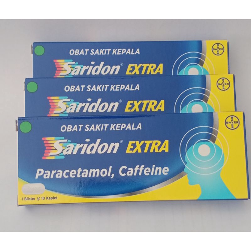 Jual Saridon Extra 10 tablet dengan kandungan Paracetamol 500 Shopee