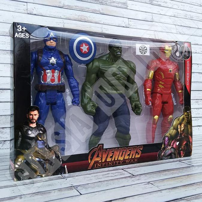Jual Set 3 Action Figure Avengers 3899-7 - Mainan Anak Superhero Marvel | Shopee Indonesia