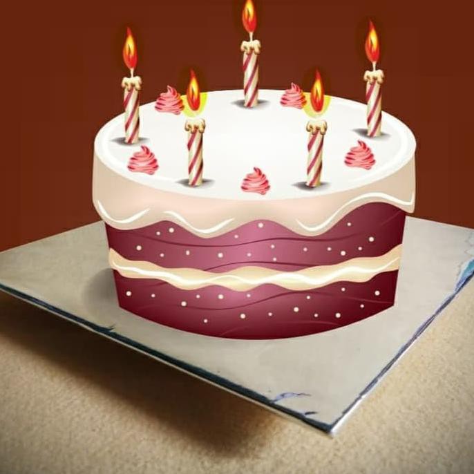 Tatakan Alas Kue Tart Ulang Tahun Bahan Triplek Ukuran 25Cm Silver