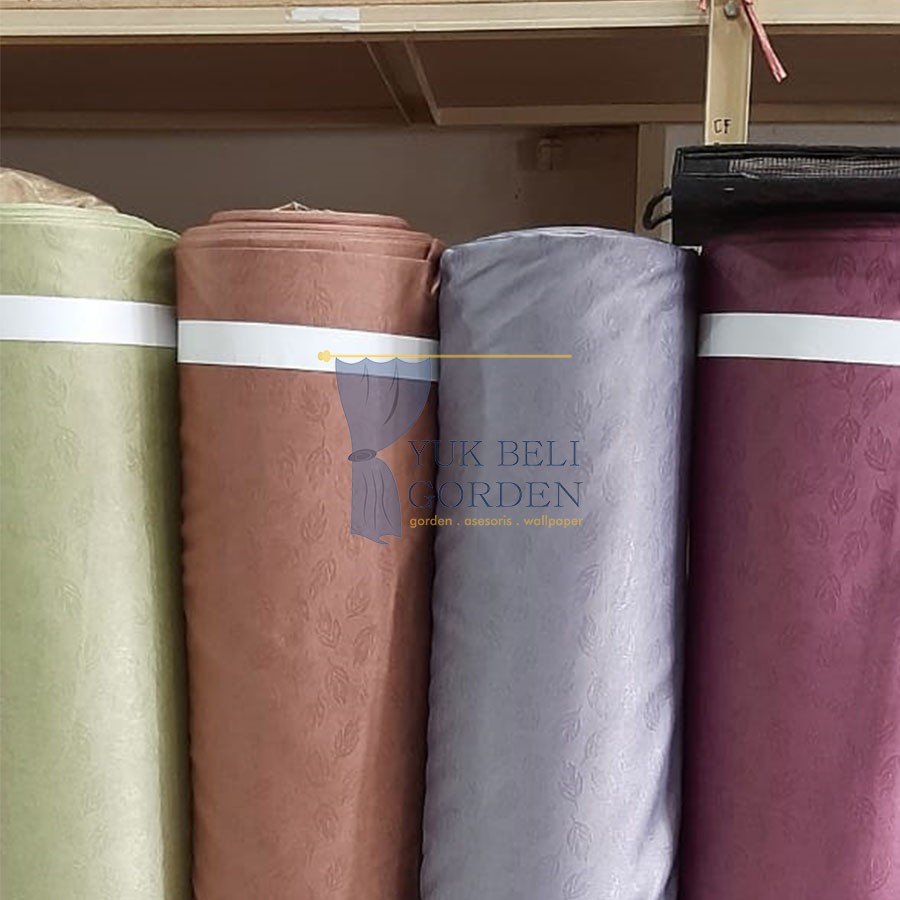 GORDEN MOTIF DAUN EMBOSS GLOSSY BAHAN METERAN 10 WARNA (HARGA PER METER